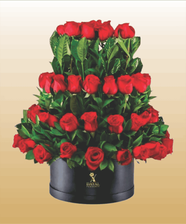 Box con 80 Rosas Rojas mas fino Follaje