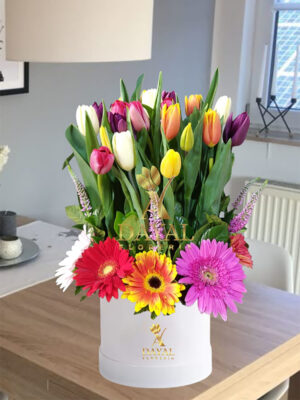 Box con tulipanes Box con tulipanes